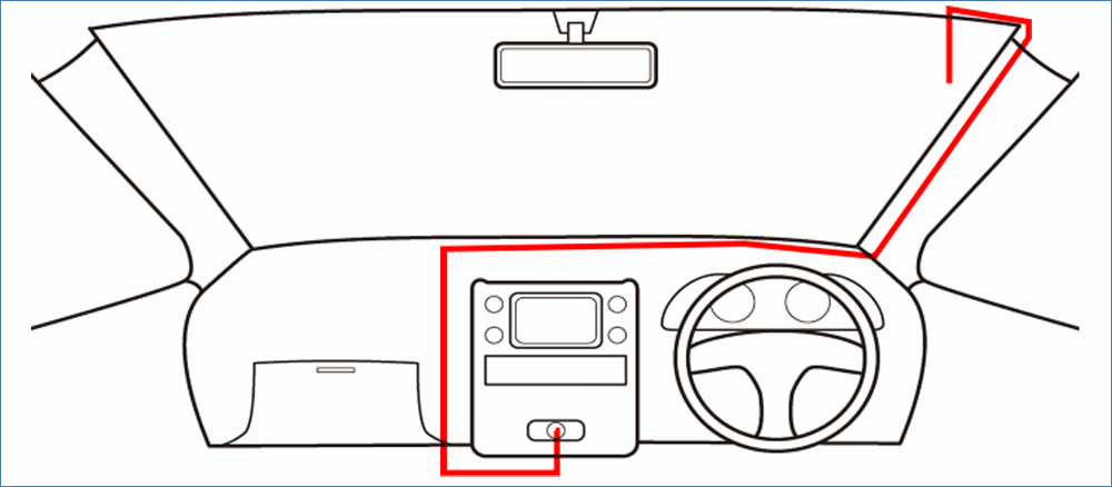 赤線のように配線を行います
